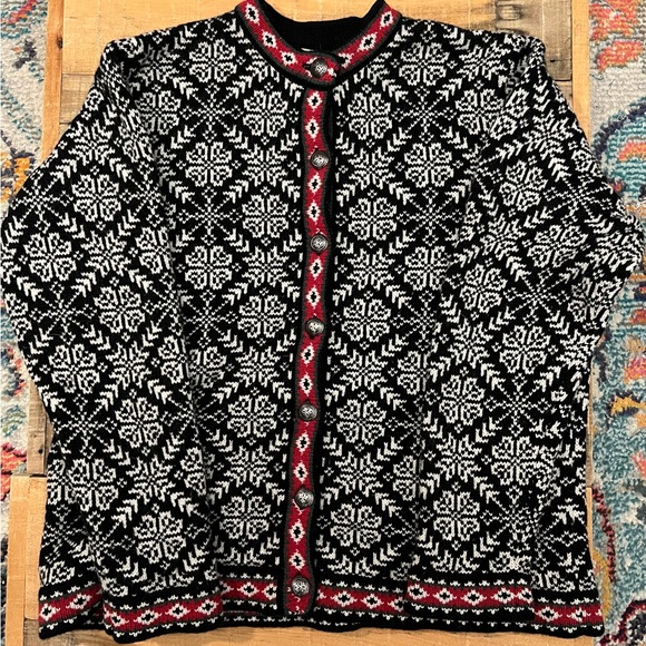 L.L. Bean Sweaters - LL Bean VTG Nordic Snowflake Pattern Cardigan
